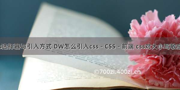 css选择器与引入方式 DW怎么引入css – CSS – 前端 css对大小写敏感吗