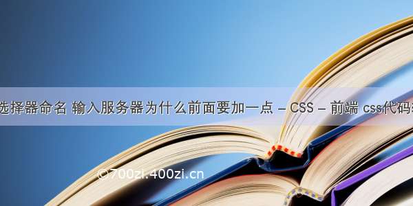 css选择器命名 输入服务器为什么前面要加一点 – CSS – 前端 css代码转换