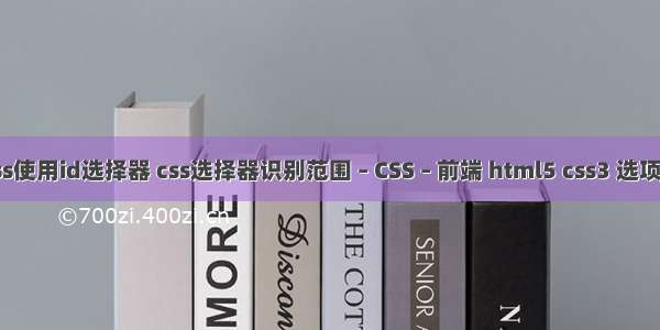 css使用id选择器 css选择器识别范围 – CSS – 前端 html5 css3 选项卡