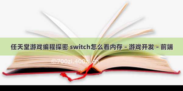 任天堂游戏编程探密 switch怎么看内存 – 游戏开发 – 前端