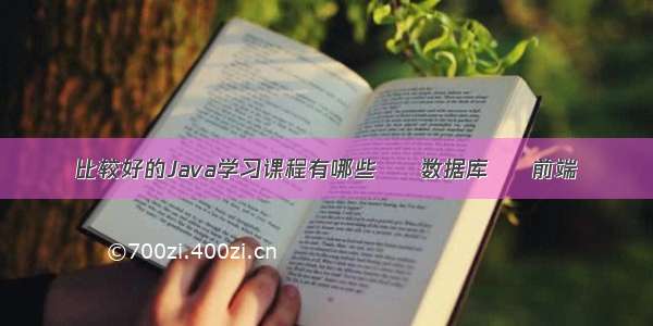 比较好的Java学习课程有哪些 – 数据库 – 前端