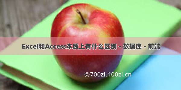 Excel和Access本质上有什么区别 – 数据库 – 前端