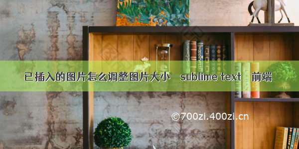 已插入的图片怎么调整图片大小 – sublime text – 前端