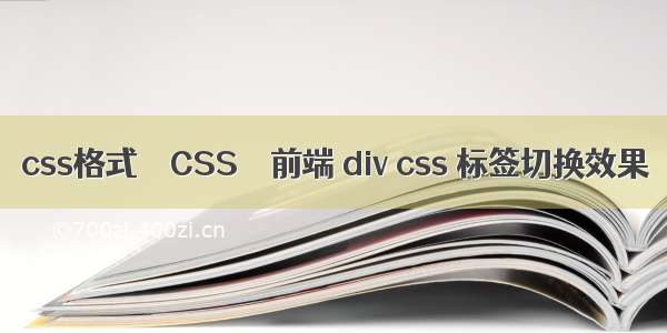 css格式 – CSS – 前端 div css 标签切换效果