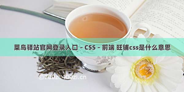 菜鸟驿站官网登录入口 – CSS – 前端 旺铺css是什么意思