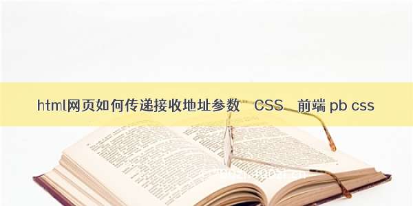 html网页如何传递接收地址参数 – CSS – 前端 pb css