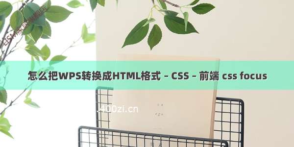 怎么把WPS转换成HTML格式 – CSS – 前端 css focus