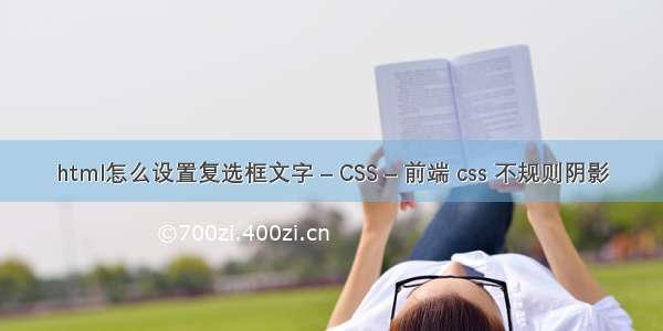 html怎么设置复选框文字 – CSS – 前端 css 不规则阴影