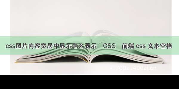 css图片内容宽居中显示怎么表示 – CSS – 前端 css 文本空格