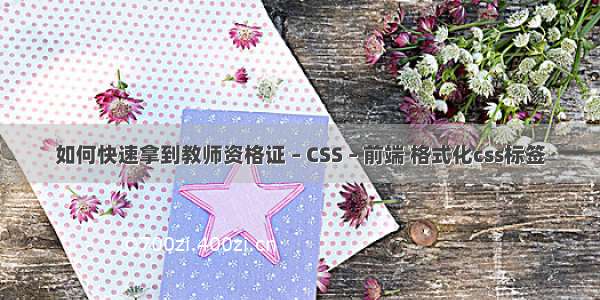 如何快速拿到教师资格证 – CSS – 前端 格式化css标签