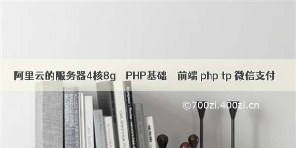 阿里云的服务器4核8g – PHP基础 – 前端 php tp 微信支付