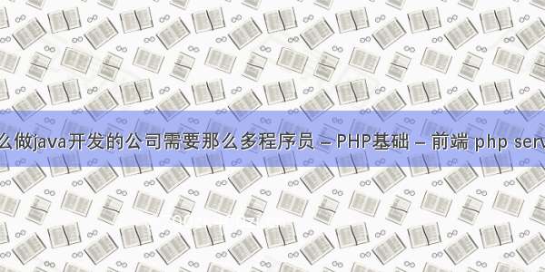 为什么做java开发的公司需要那么多程序员 – PHP基础 – 前端 php server ua