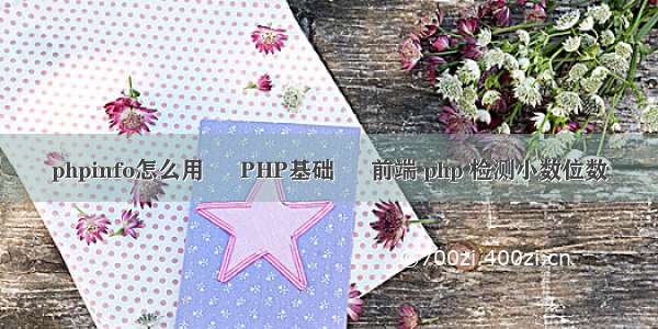 phpinfo怎么用 – PHP基础 – 前端 php 检测小数位数