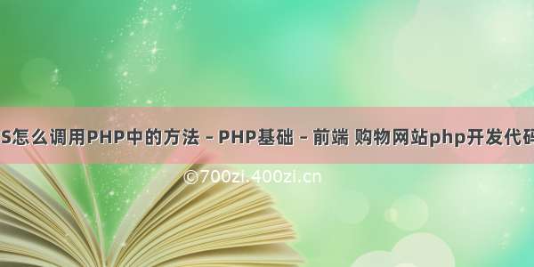 JS怎么调用PHP中的方法 – PHP基础 – 前端 购物网站php开发代码