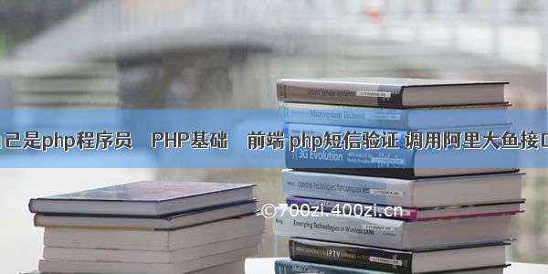 自己是php程序员 – PHP基础 – 前端 php短信验证 调用阿里大鱼接口