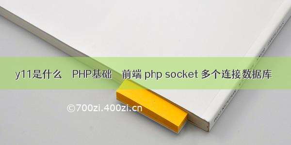 y11是什么 – PHP基础 – 前端 php socket 多个连接数据库