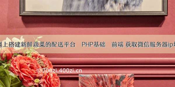 如何在网上搭建新鲜蔬菜的配送平台 – PHP基础 – 前端 获取微信服务器ip地址php