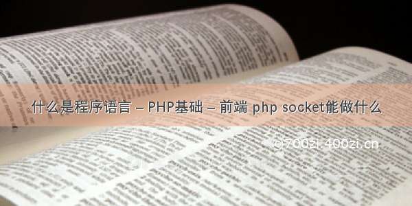 什么是程序语言 – PHP基础 – 前端 php socket能做什么