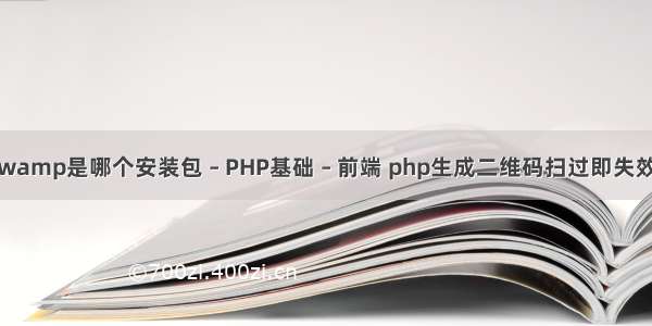 wamp是哪个安装包 – PHP基础 – 前端 php生成二维码扫过即失效