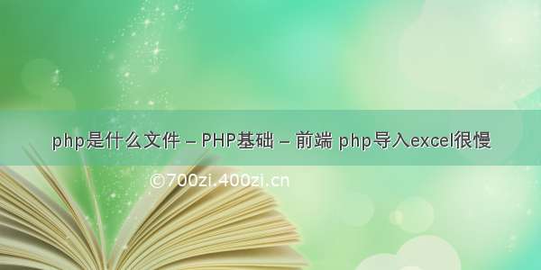 php是什么文件 – PHP基础 – 前端 php导入excel很慢