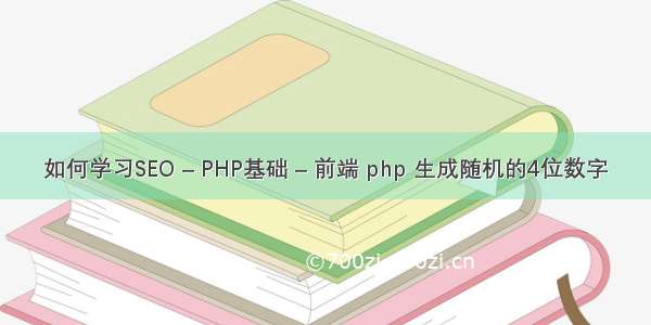 如何学习SEO – PHP基础 – 前端 php 生成随机的4位数字