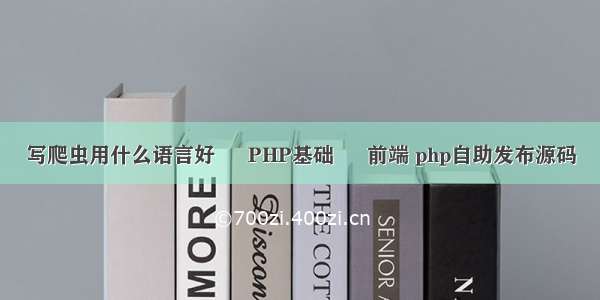 写爬虫用什么语言好 – PHP基础 – 前端 php自助发布源码