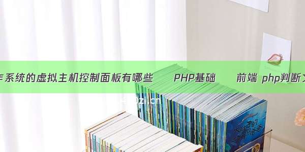 基于linux操作系统的虚拟主机控制面板有哪些 – PHP基础 – 前端 php判断文件是否可写