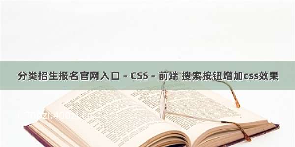 分类招生报名官网入口 – CSS – 前端 搜索按钮增加css效果