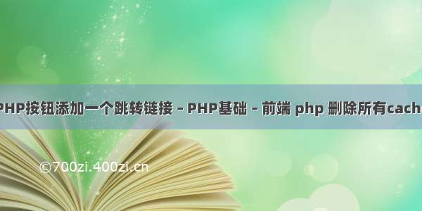 PHP按钮添加一个跳转链接 – PHP基础 – 前端 php 删除所有cache