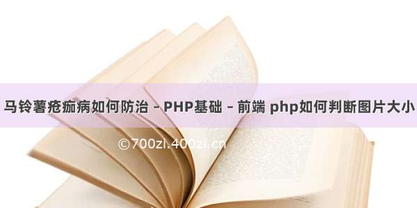 马铃薯疮痂病如何防治 – PHP基础 – 前端 php如何判断图片大小