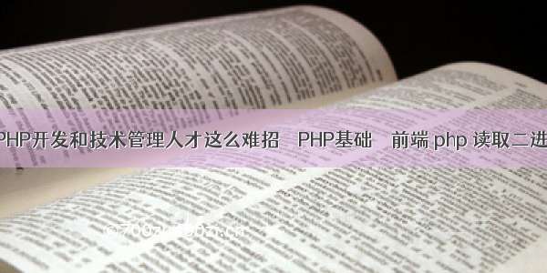 为什么PHP开发和技术管理人才这么难招 – PHP基础 – 前端 php 读取二进制数据