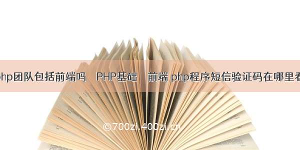 php团队包括前端吗 – PHP基础 – 前端 php程序短信验证码在哪里看