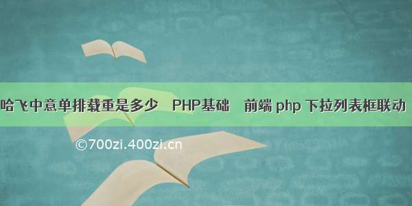 哈飞中意单排载重是多少 – PHP基础 – 前端 php 下拉列表框联动