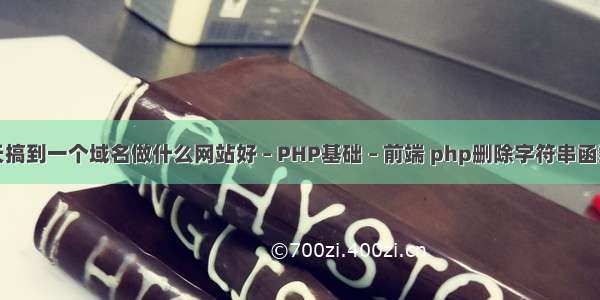 今天搞到一个域名做什么网站好 – PHP基础 – 前端 php删除字符串函数是