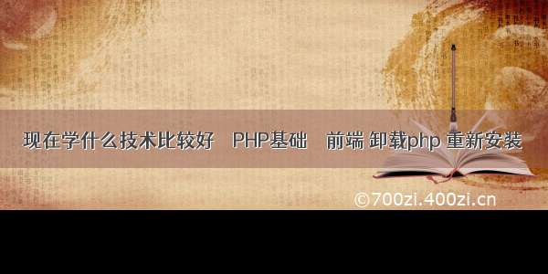 现在学什么技术比较好 – PHP基础 – 前端 卸载php 重新安装