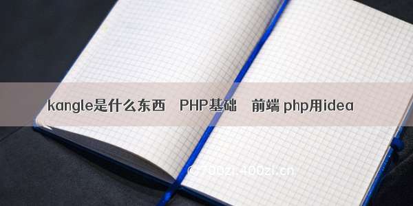 kangle是什么东西 – PHP基础 – 前端 php用idea