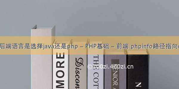 后端语言是选择java还是php – PHP基础 – 前端 phpinfo路径指向c