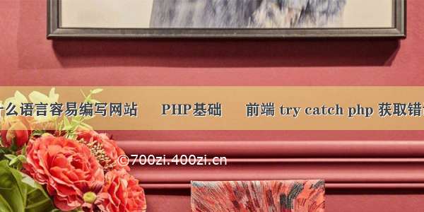 用什么语言容易编写网站 – PHP基础 – 前端 try catch php 获取错误码