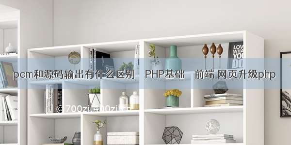 pcm和源码输出有什么区别 – PHP基础 – 前端 网页升级php