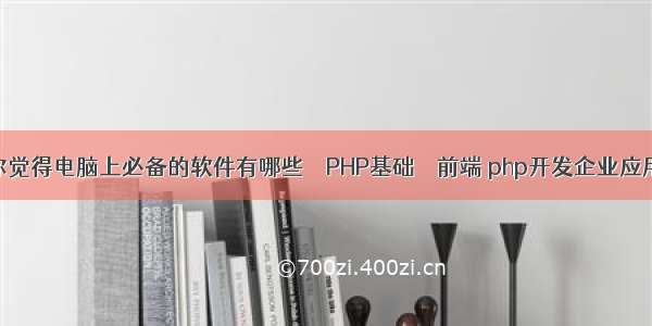 你觉得电脑上必备的软件有哪些 – PHP基础 – 前端 php开发企业应用