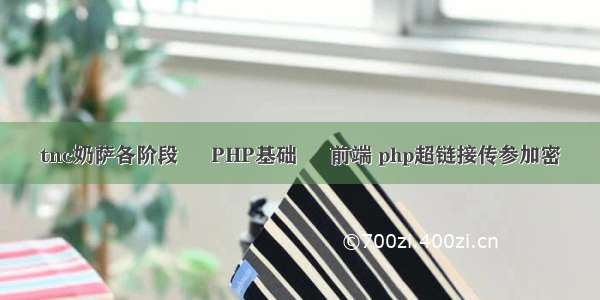 tnc奶萨各阶段 – PHP基础 – 前端 php超链接传参加密