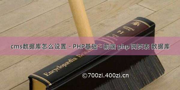 cms数据库怎么设置 – PHP基础 – 前端 php 网页表 数据库