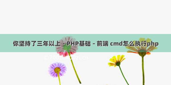 你坚持了三年以上 – PHP基础 – 前端 cmd怎么执行php