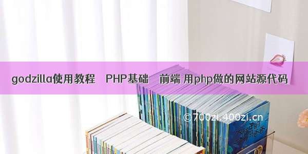 godzilla使用教程 – PHP基础 – 前端 用php做的网站源代码