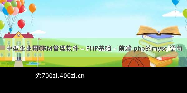 中型企业用CRM管理软件 – PHP基础 – 前端 php的mysql语句