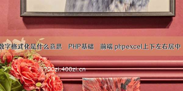 数字格式化是什么意思 – PHP基础 – 前端 phpexcel上下左右居中