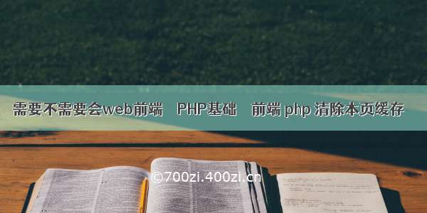 需要不需要会web前端 – PHP基础 – 前端 php 清除本页缓存