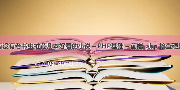 有没有老书虫推荐几本好看的小说 – PHP基础 – 前端 php 检查硬盘