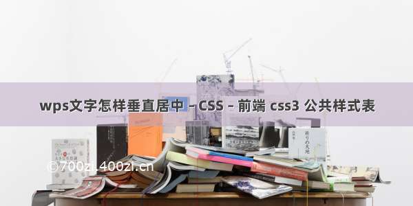 wps文字怎样垂直居中 – CSS – 前端 css3 公共样式表