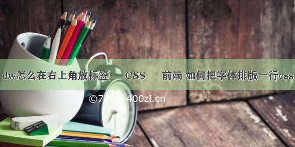 dw怎么在右上角放标签 – CSS – 前端 如何把字体排版一行css